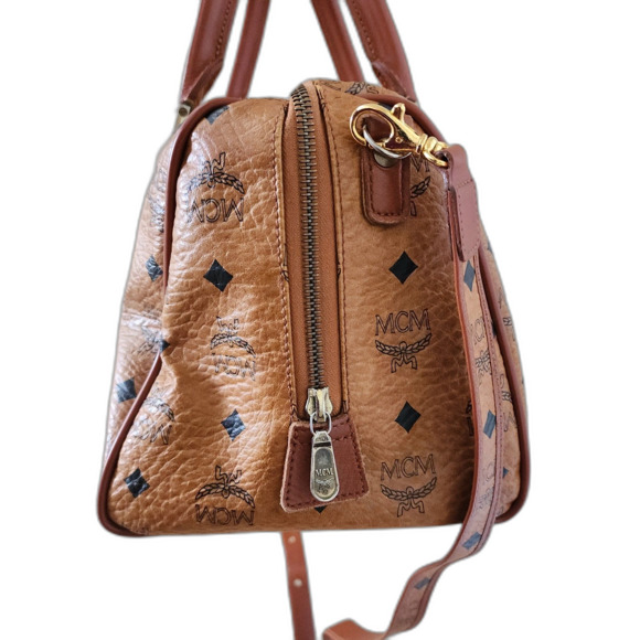 MCM Leather Boston Bag with Crossbody Strap - Picture 7 of 12